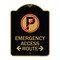 Signmission Emergency Access Route W/ Bidirectional Arrow, Black & Gold Aluminum Sign, 18" x 24", BG-1824-24111 A-DES-BG-1824-24111 - alternate 1